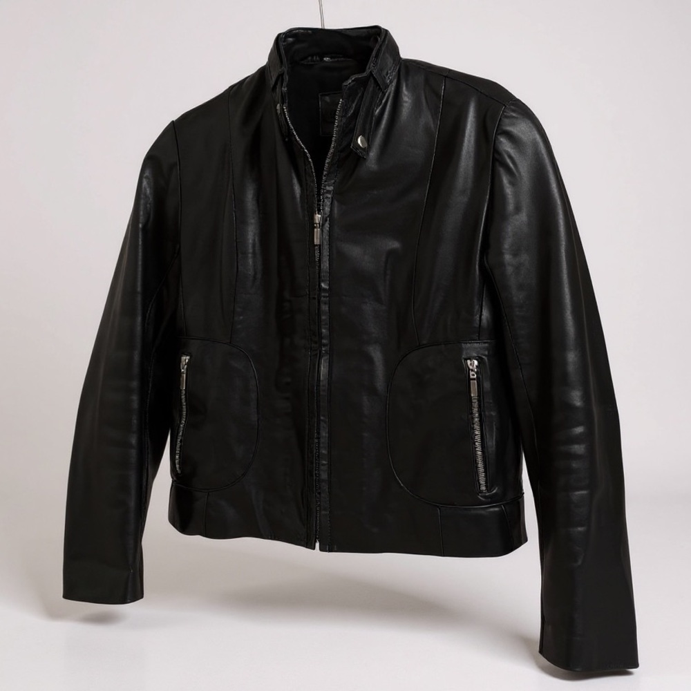 Women’s Cuero Black Leather Moto Style Jacket